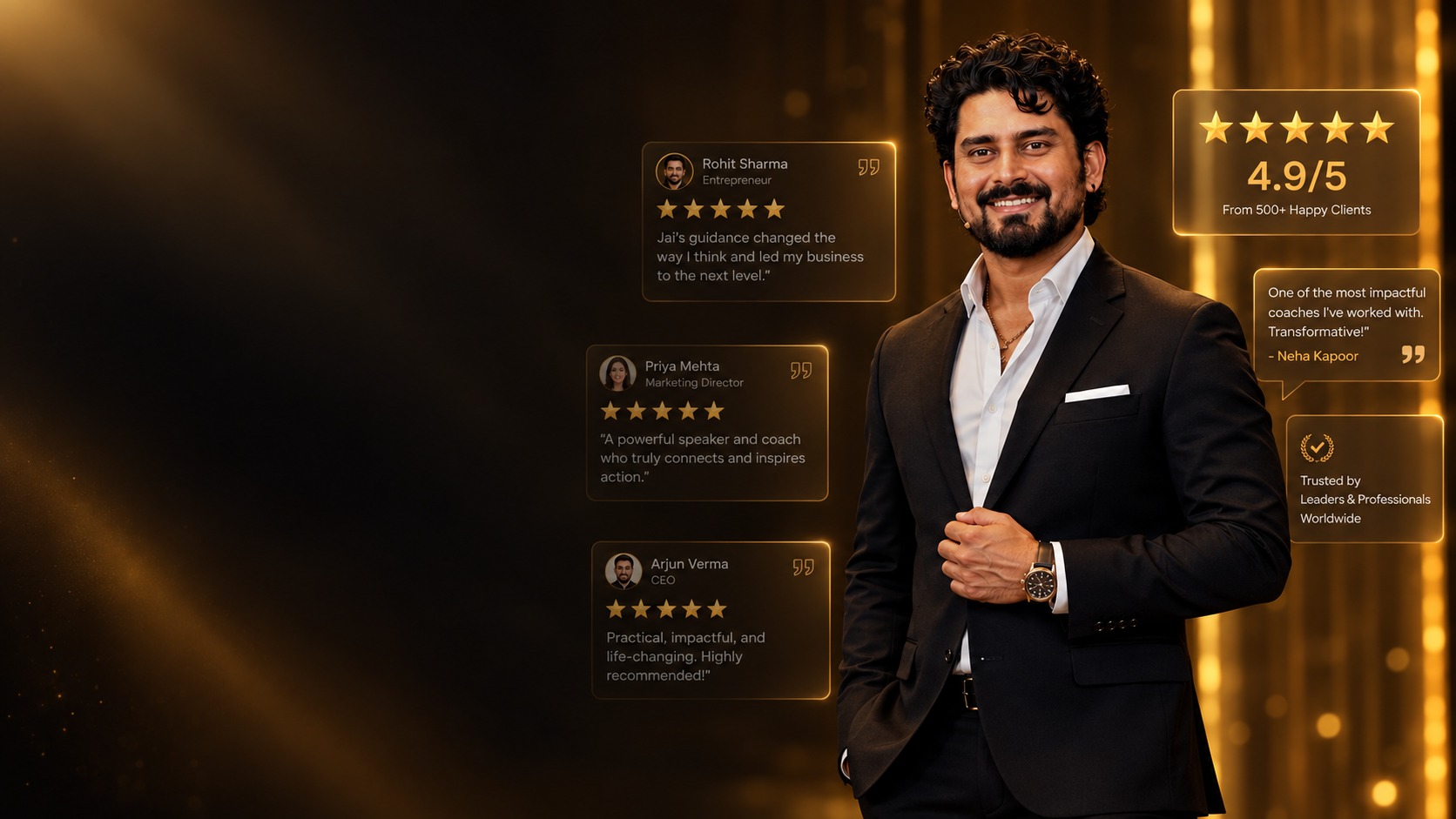 Jai V. Pareek with client testimonials