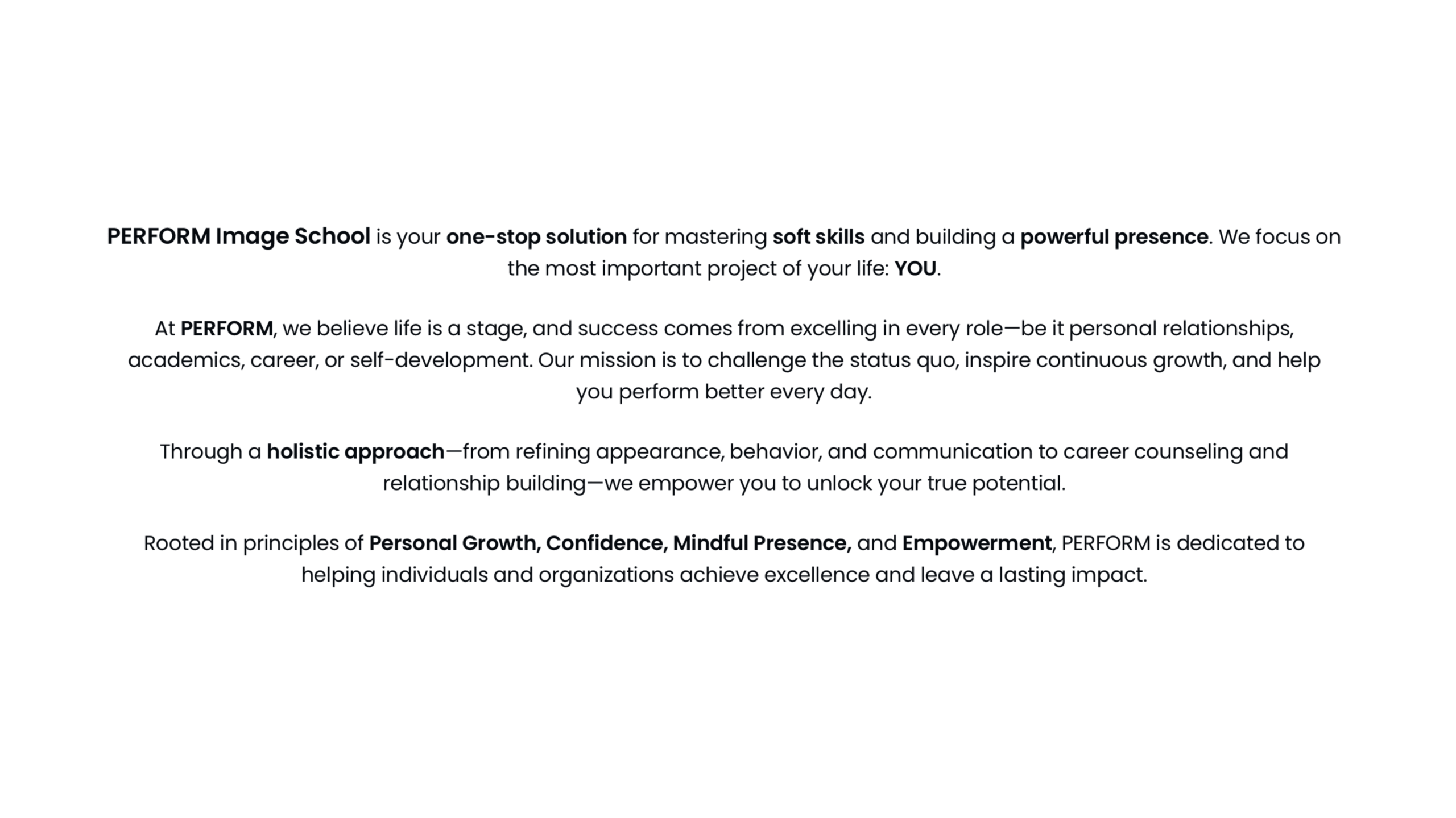 Perform The Soft Skills and Image School